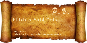 Plichta Valéria névjegykártya